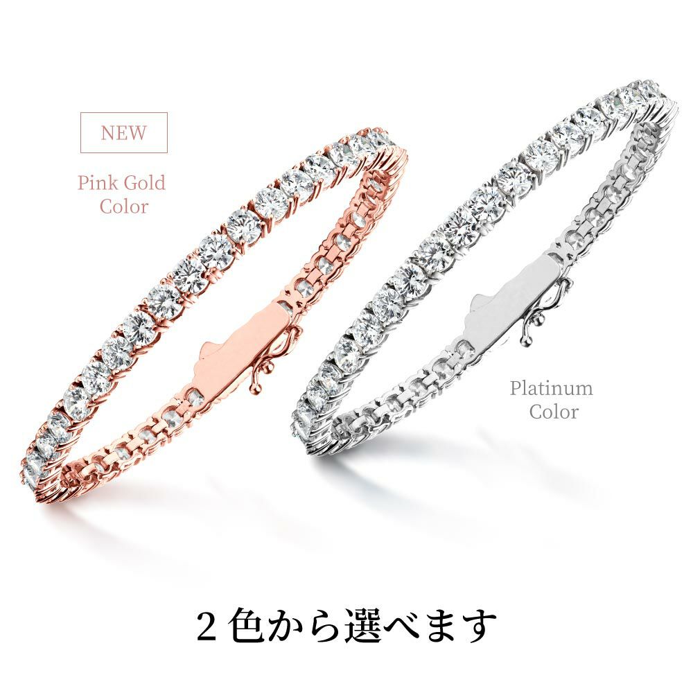 豪華 10カラット テニスブレスレット czダイヤモンド シルバー925 