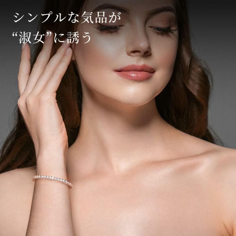 豪華 10カラット テニスブレスレット czダイヤモンド シルバー