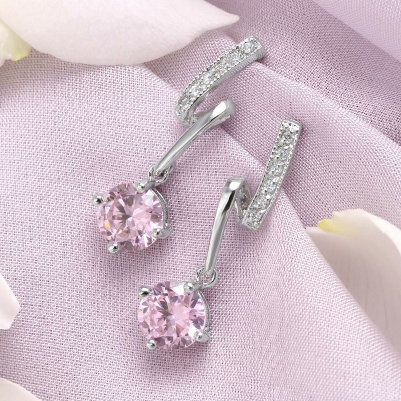 0.1ct ピンクダイヤ 天然 ピアス PG K18ピンクゴールド 6本爪