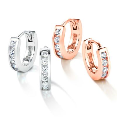 【10%OFF】ハーフエタニティ フープピアス
