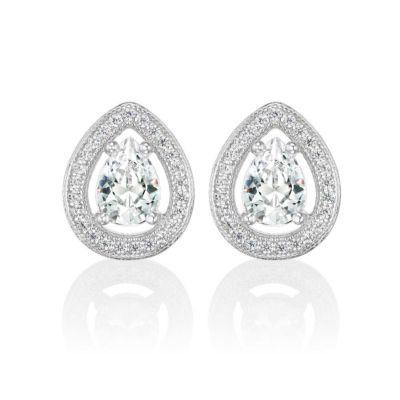 【10%OFF】ヘイロー ペアシェイプ ピアス
